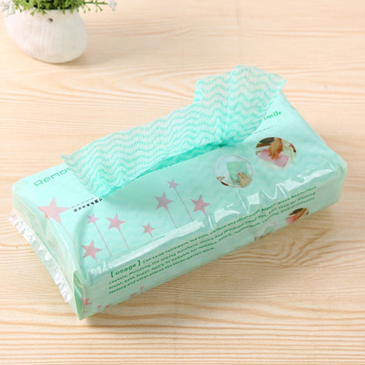 80 tờ khăn lau dùng một lần bảo vệ môi trường, khăn lau không dệt màu xanh lá, khăn lau không dệt màu be