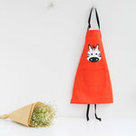 Áo choàng không tay cotton hình động vật hoạt hình cho cha mẹ và con cái, tạp dề trẻ em size S, tạp dề người lớn size L