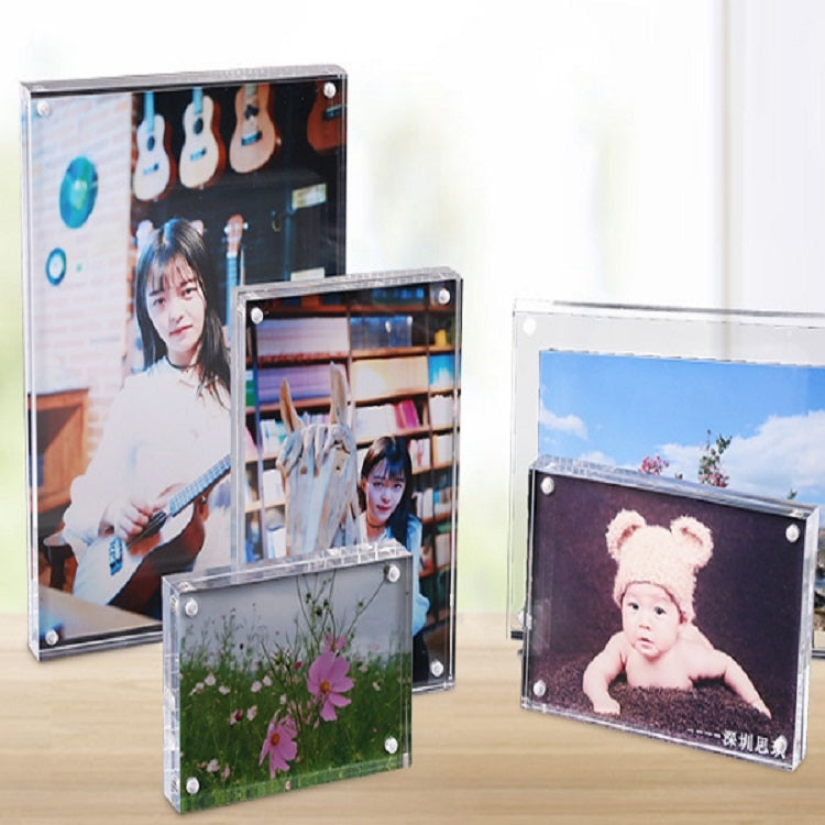 Khung ảnh chữ nhật trong suốt acrylic từ tính sáng tạo khung ảnh sinh nhật, 55x82mm, 60x90mm, 75x105mm, 89x128mm, 102x153mm, 128x178mm, 150x210mm, 254x203mm, 210x297mm