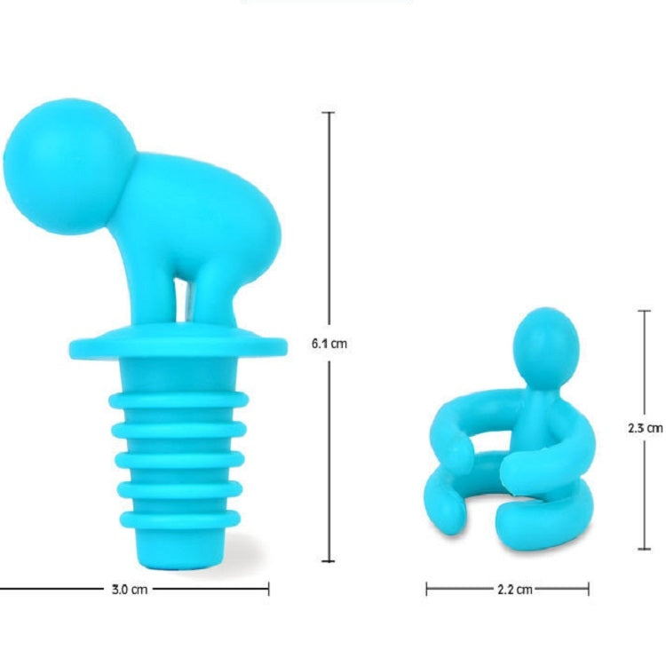 Bộ 7 nút bịt rượu vang đỏ hình xoắn silicone hoạt hình + chân cốc, giao màu ngẫu nhiên, 7 chiếc hình hoạt hình