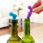 Bộ 7 nút bịt rượu vang đỏ hình xoắn silicone hoạt hình + chân cốc, giao màu ngẫu nhiên, 7 chiếc hình hoạt hình