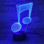 Đèn bàn trang trí thay đổi màu sắc cảm ứng ánh sáng 3D nốt nhạc, đèn ngủ LED nhiều màu