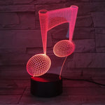 Đèn bàn trang trí thay đổi màu sắc cảm ứng ánh sáng 3D nốt nhạc, đèn ngủ LED nhiều màu