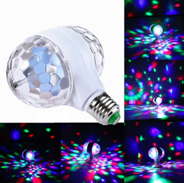 Bóng Đèn LED Đầu Đôi 6W E27 Màu Sắc Xoay Bóng Ma Thuật Đèn Sân Khấu Chiếu Laser E27