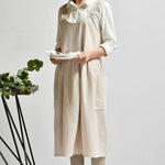Tạp dề màu trơn chất liệu cotton linen cạp cao