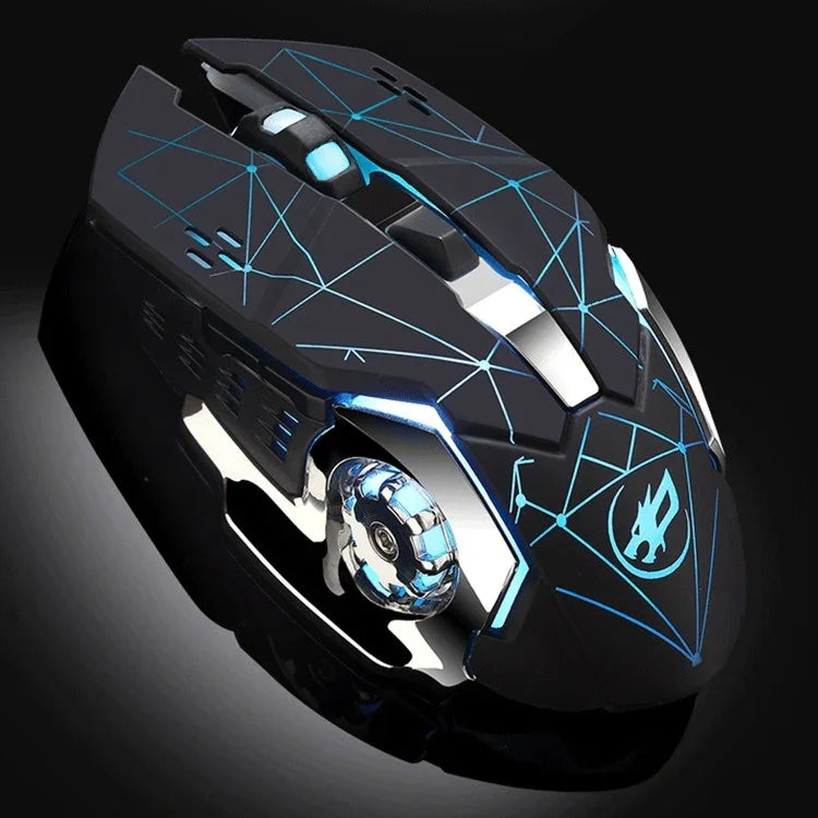 Chuột chơi game WARWOLF Q8 không dây sạc lại phát sáng