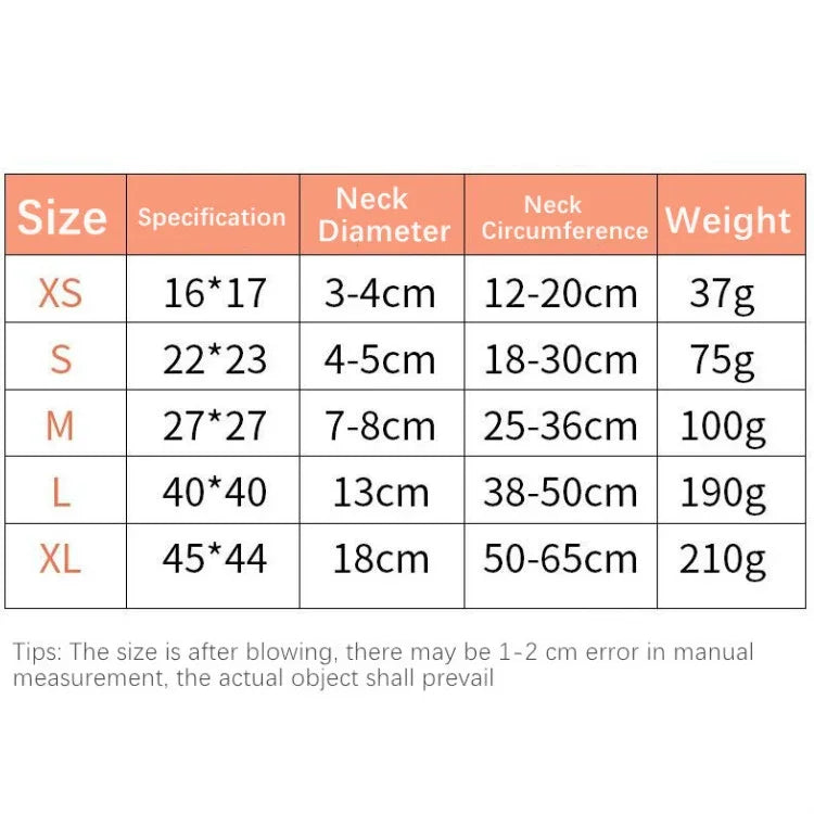 Vòng cổ chó bơm hơi PVC chống giật, S, M, L, XL
