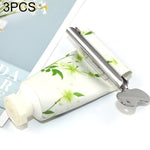 3 chiếc dụng cụ vắt kem đánh răng bằng thép không gỉ, dụng cụ vắt tóc, dụng cụ nhuộm tóc kim loại bán nguyệt, dụng cụ vắt tóc
