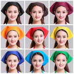 Mũ turban công việc bếp cho nam nữ phục vụ, khăn tam giác, mũ đầu bếp, có thể điều chỉnh