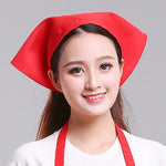 Mũ turban công việc bếp cho nam nữ phục vụ, khăn tam giác, mũ đầu bếp, có thể điều chỉnh