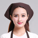 Mũ turban công việc bếp cho nam nữ phục vụ, khăn tam giác, mũ đầu bếp, có thể điều chỉnh