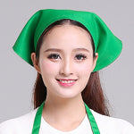 Mũ turban công việc bếp cho nam nữ phục vụ, khăn tam giác, mũ đầu bếp, có thể điều chỉnh