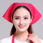 Mũ turban công việc bếp cho nam nữ phục vụ, khăn tam giác, mũ đầu bếp, có thể điều chỉnh