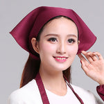Mũ turban công việc bếp cho nam nữ phục vụ, khăn tam giác, mũ đầu bếp, có thể điều chỉnh