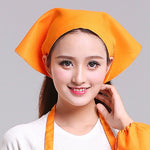 Mũ turban công việc bếp cho nam nữ phục vụ, khăn tam giác, mũ đầu bếp, có thể điều chỉnh