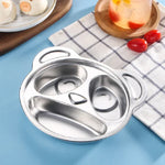 Đĩa ăn hoạt hình lưới thép không gỉ cho trẻ em dùng trong gia đình, Đĩa ăn