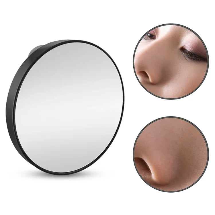 Gương tròn nhỏ phóng đại có cốc hút, gương trang điểm 8,8cm, gương trang điểm phóng đại màu đen 10 lần, màu đen 5 lần