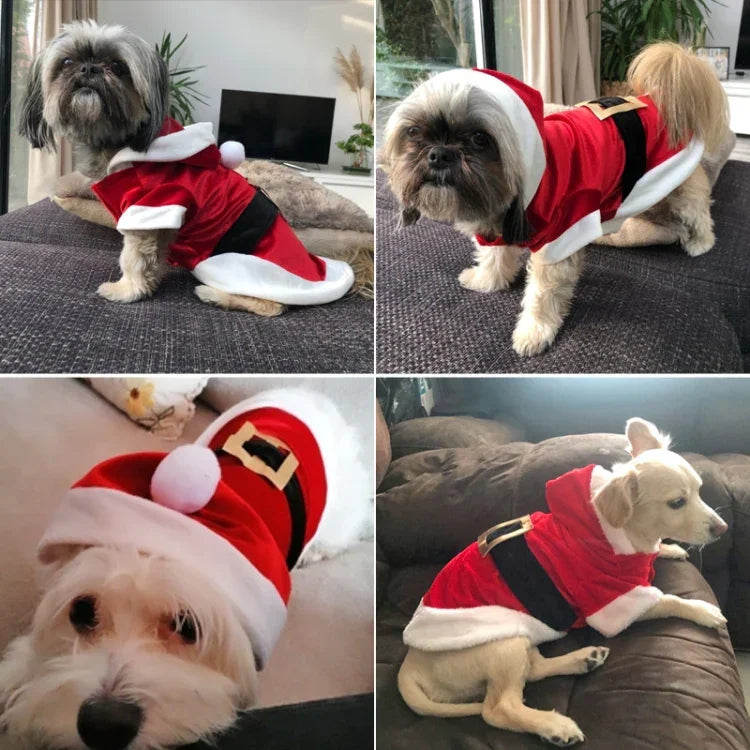 Quần Áo Giáng Sinh Cho Chó Nhỏ Trang Phục Ông Già Noel Áo Khoác Mùa Đông Cho Thú Cưng, L, M, S, XS, XXS