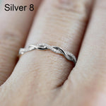 Woman Classical Cubic Zirconia Twist Shape Ring, gold, rose gold, sliver