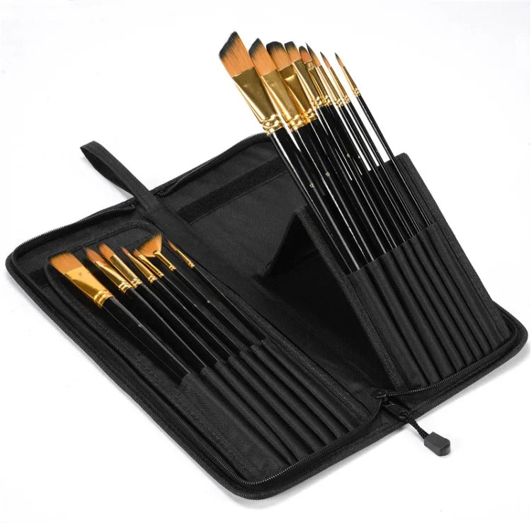 Bộ cọ vẽ chuyên nghiệp bằng nylon len cho sơn gouache acrylic và bút màu nước, bộ bút màu nước