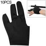 Bộ 10 chiếc găng tay snooker spandex, găng tay chơi billiard mở ba ngón tay bên trái, phụ kiện snooker