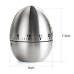 Đồng hồ hẹn giờ cơ học cho nhà bếp hình quả trứng, báo thức 60 phút, dụng cụ nhà bếp bằng thép không gỉ, đồng hồ hẹn giờ cơ học hình quả trứng
