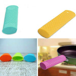 2 cái tay cầm nồi silicone dày bền nhiều màu, ống cách nhiệt chống trượt, tay cầm mềm chống trượt
