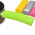 2 cái tay cầm nồi silicone dày bền nhiều màu, ống cách nhiệt chống trượt, tay cầm mềm chống trượt