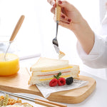 Bộ dao muỗng đũa 3 trong 1 sáng tạo cho học sinh, bộ ba món dao muỗng đũa cán gỗ, bộ hai món muỗng đũa gỗ