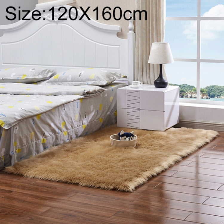 Thảm lông cừu nhân tạo mềm hình chữ nhật vuông sang trọng, 120x160cm