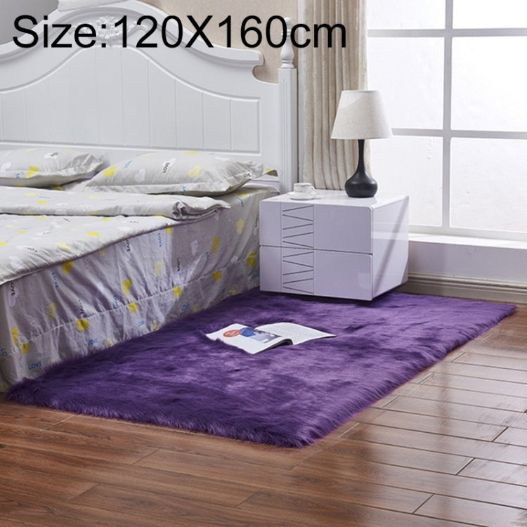 Thảm lông cừu nhân tạo mềm hình chữ nhật vuông sang trọng, 120x160cm