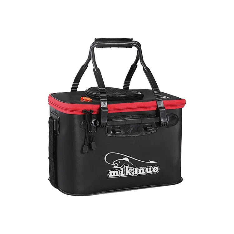 Thùng cá sống gấp đa năng dày dặn, xô câu cá 35 cm (có tay cầm không có túi bên)