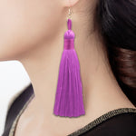 Bộ 3 bông tai tua rua dài phong cách Boho nữ, màu đen, xanh dương, vàng, tím, đỏ, hồng, trắng, đa màu, đỏ rượu, đỏ hồng, xanh lá, xám, cà phê đậm, cà phê