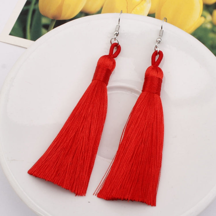 Bộ 3 bông tai tua rua dài phong cách Boho nữ, màu đen, xanh dương, vàng, tím, đỏ, hồng, trắng, đa màu, đỏ rượu, đỏ hồng, xanh lá, xám, cà phê đậm, cà phê