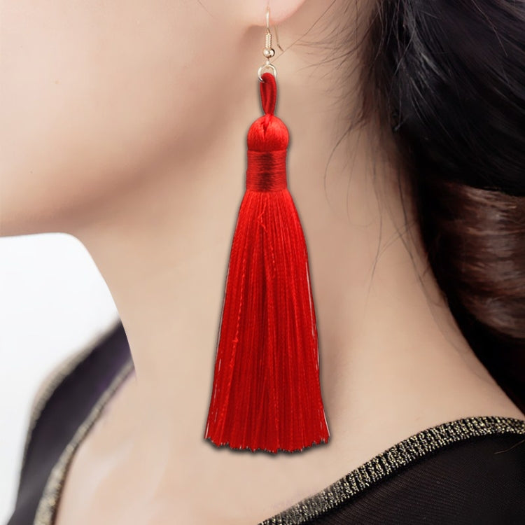 Bộ 3 bông tai tua rua dài phong cách Boho nữ, màu đen, xanh dương, vàng, tím, đỏ, hồng, trắng, đa màu, đỏ rượu, đỏ hồng, xanh lá, xám, cà phê đậm, cà phê