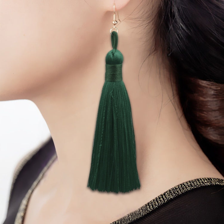 Bộ 3 bông tai tua rua dài phong cách Boho nữ, màu đen, xanh dương, vàng, tím, đỏ, hồng, trắng, đa màu, đỏ rượu, đỏ hồng, xanh lá, xám, cà phê đậm, cà phê