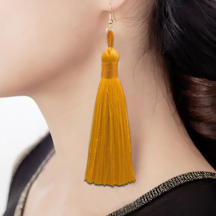 Bộ 3 bông tai tua rua dài phong cách Boho nữ, màu đen, xanh dương, vàng, tím, đỏ, hồng, trắng, đa màu, đỏ rượu, đỏ hồng, xanh lá, xám, cà phê đậm, cà phê