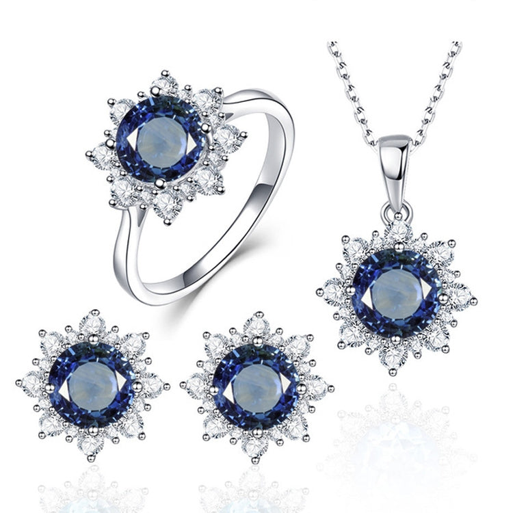 3 PCS/Set Snow Shape Gemstone Jewelry Set For Women, 6, 7, 8, 9, 10