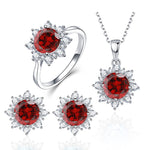 3 PCS/Set Snow Shape Gemstone Jewelry Set For Women, 6, 7, 8, 9, 10