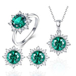 3 PCS/Set Snow Shape Gemstone Jewelry Set For Women, 6, 7, 8, 9, 10