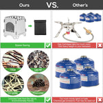 Bếp củi cắm trại siêu nhẹ gấp gọn bỏ túi, bếp đốt củi nấu ăn ngoài trời bằng hợp kim nhôm-titanium, 7.8 x10.7x8.7cm