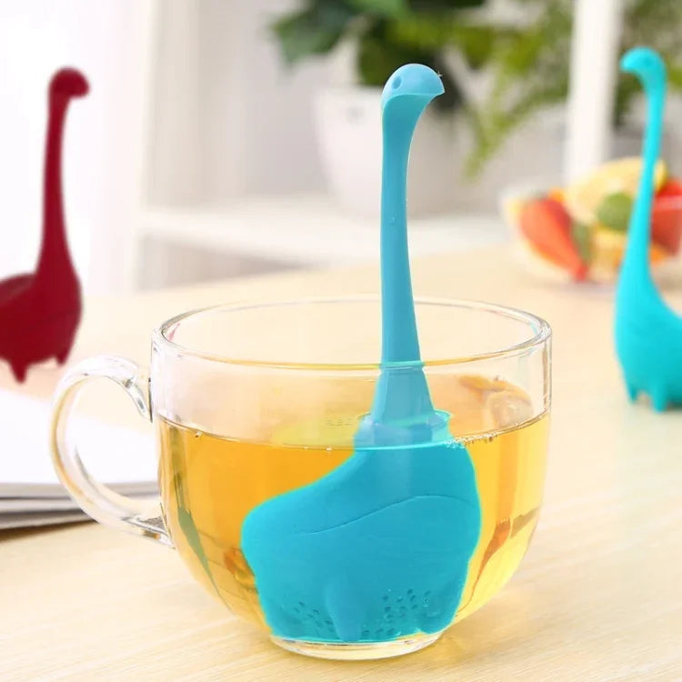 Dụng cụ pha trà hình khủng long chịu nhiệt cấp thực phẩm PP, bộ lọc trà tổng thể, dụng cụ pha trà cà phê