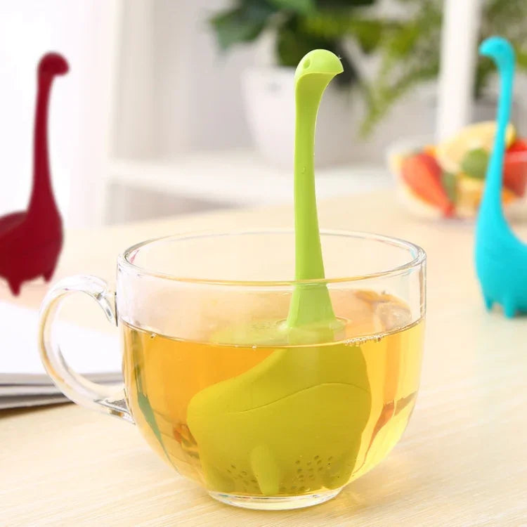 Dụng cụ pha trà hình khủng long chịu nhiệt cấp thực phẩm PP, bộ lọc trà tổng thể, dụng cụ pha trà cà phê