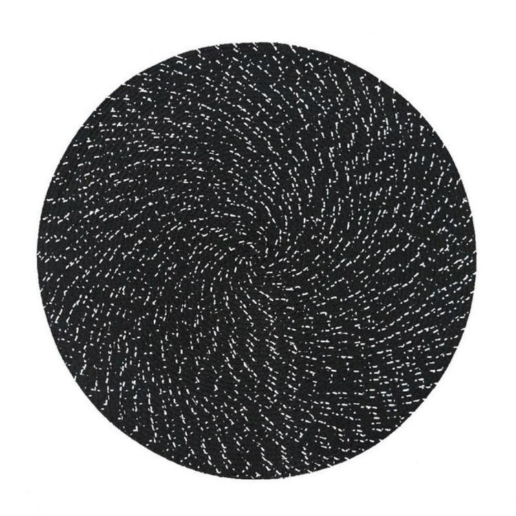 2 cái thảm lót bàn PP hình tròn oval đan, đường kính 36cm, đường kính 18cm
