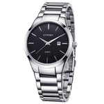 Đồng hồ quartz thép nguyên khối chống nước CURREN 8106 thời trang kinh doanh, vỏ đen mặt đen, vỏ trắng mặt đen, vỏ đen mặt trắng, vỏ trắng mặt trắng
