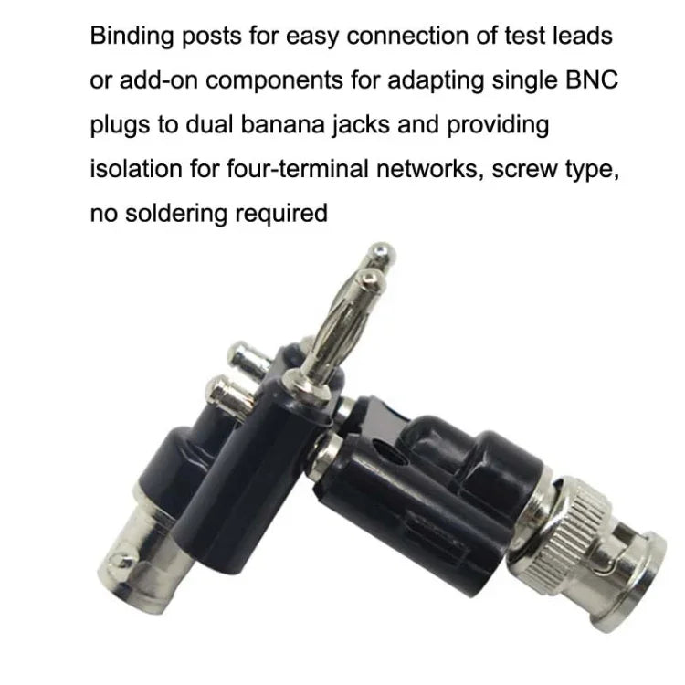 5 cái Đầu nối chuyển đổi BNC Female sang Dual Banana Plug Male, BNC Female sang Dual Banana Male