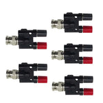 5 cái Đầu nối BNC Male Plug sang hai Banana Jack Female RF Adapter, BNC Male sang hai Banana Female