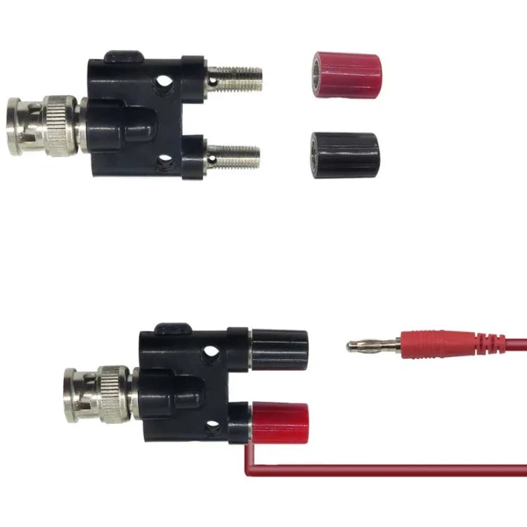 5 cái Đầu nối BNC Male Plug sang hai Banana Jack Female RF Adapter, BNC Male sang hai Banana Female