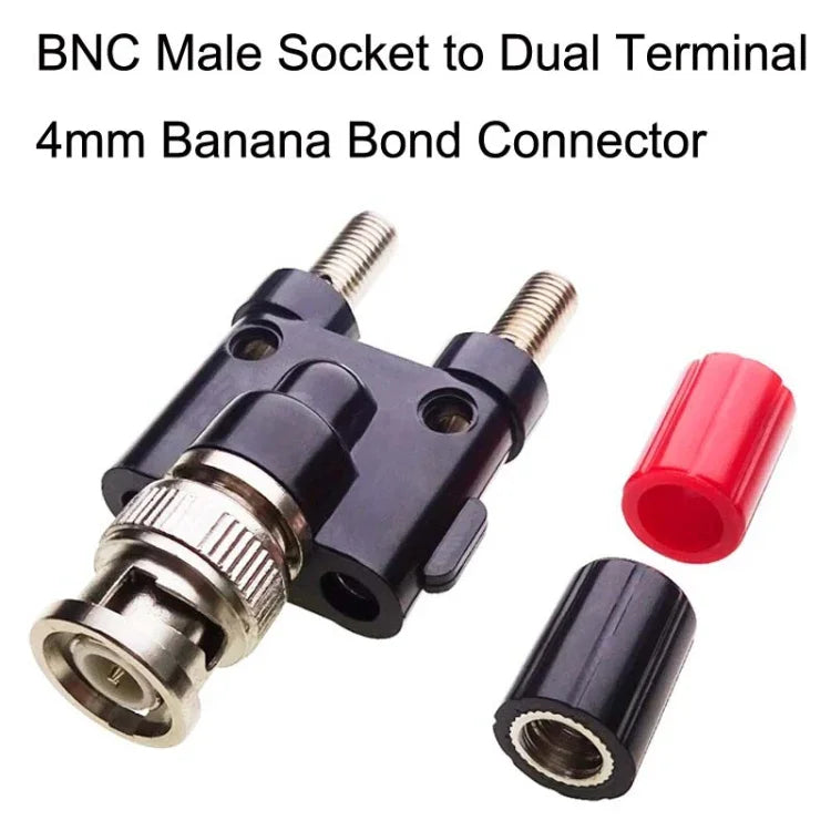 5 cái Đầu nối BNC Male Plug sang hai Banana Jack Female RF Adapter, BNC Male sang hai Banana Female
