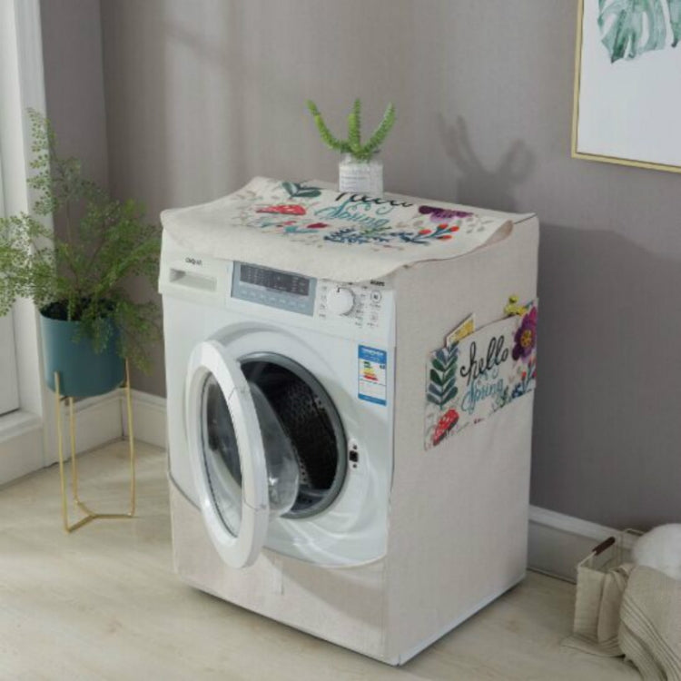 Bọc máy giặt hình trống bằng vải cotton và linen hoạt hình, 83x60x60cm